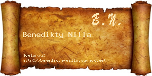 Benedikty Nilla névjegykártya